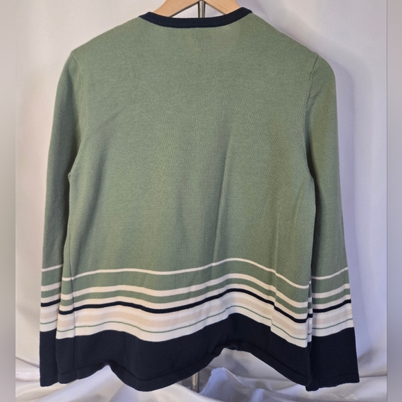 Croft & Barrow Faux 2-Piece Sweater Top Size M – Green Blue Cream Layered Look - Picture 7 of 7